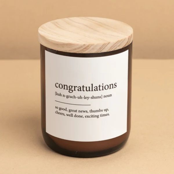 Picture of CONGRATULATIONS COMMONFOLK DICTIONARY MEANING CANDLE