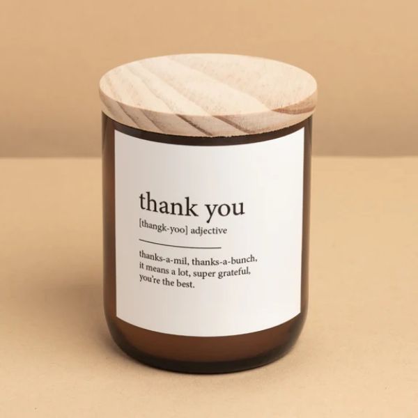 Picture of THANK YOU COMMONFOLK  DICTIONARY MEANING CANDLE